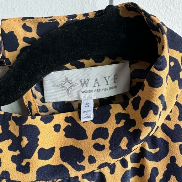 NWOT WAYF Pierce Leopard Long Sleeve Ruffle Dress Size Small - Picture 6 of 8